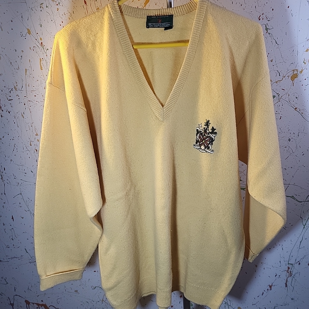 Scotch House Men's 100% Lambswool Sweater Size M Scotland Made